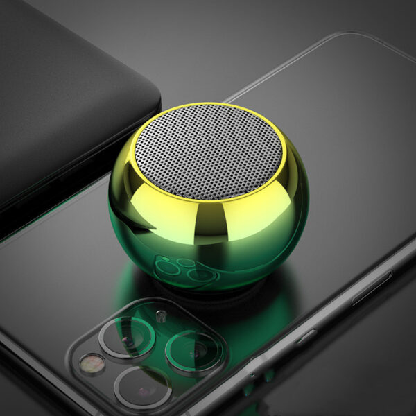 M3 Colorful Wireless Speakers 3D Mini Electroplating Round Steel Cannon Blue tooth Speaker Radio Support U Disk Subwoofer - Image 3